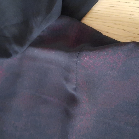 LUCCA COUTURE Sheer Mini Dress Sz Med With Lace Trim and Pink Design Lining - Picture 4 of 8